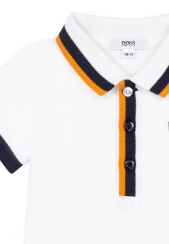 BOSS Kidswear MANCHES COURTES Combinaison Blanc Marine Enfant -BOSS Soldes Magasin 134b52a2110d4321aef7650025396cb4