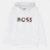 BOSS Kidswear HOODED UNISEX Sweatshirt White -BOSS Soldes Magasin 2e0a72b5891643eebdf45774e0335db1