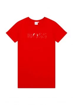 BOSS Kidswear Robe En Jersey Rouge Orange Enfant