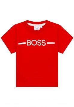 BOSS Kidswear T Shirt Imprimé Rouge Orange Enfant