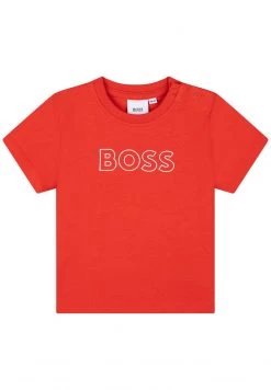 BOSS Kidswear Enfant T Shirt Imprimé Rouge Orange