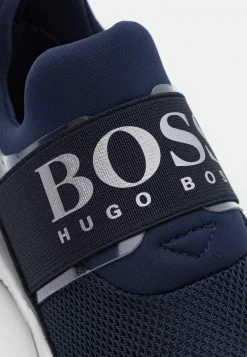 BOSS Kidswear Enfant TRAINERS Baskets Basses Navy -BOSS Soldes Magasin 65c010c130fa4581b6c9a433290851dc