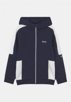 BOSS Kidswear Enfant Sweat à Capuche Zippé Navy