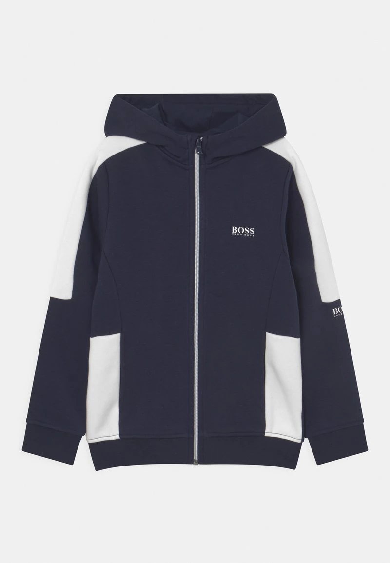 BOSS Kidswear Enfant Sweat à Capuche Zippé Navy 3 BOSS Kidswear Enfant Sweat à Capuche Zippé Navy