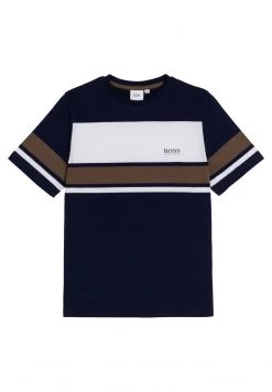 BOSS Kidswear TEN À RAYURES T Shirt Imprimé Bleu Cargo Enfant