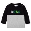 BOSS Kidswear Pullover Noir Gris Enfant -BOSS Soldes Magasin b3a978b45f29427cb20198703624e374