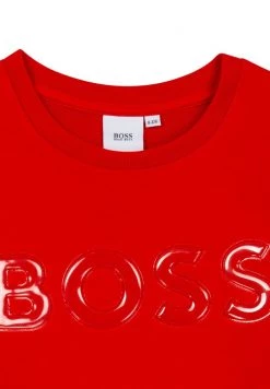 BOSS Kidswear Sweatshirt Rouge Orange Enfant -BOSS Soldes Magasin b863fea36cf2437098bd903c47c28358