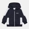 BOSS Kidswear Enfant HOODED CARDIGAN Sweat à Capuche Zippé Bleu Cargo