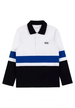 BOSS Kidswear Polo Blanc Noir Enfant