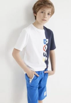 BOSS Kidswear T Shirt Imprimé Blanc Enfant