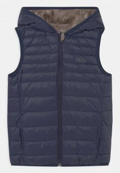 BOSS Kidswear REVERSIBLE PUFFER SLEEVELESS Veste Sans Manches Dark Blue/khaki Enfant