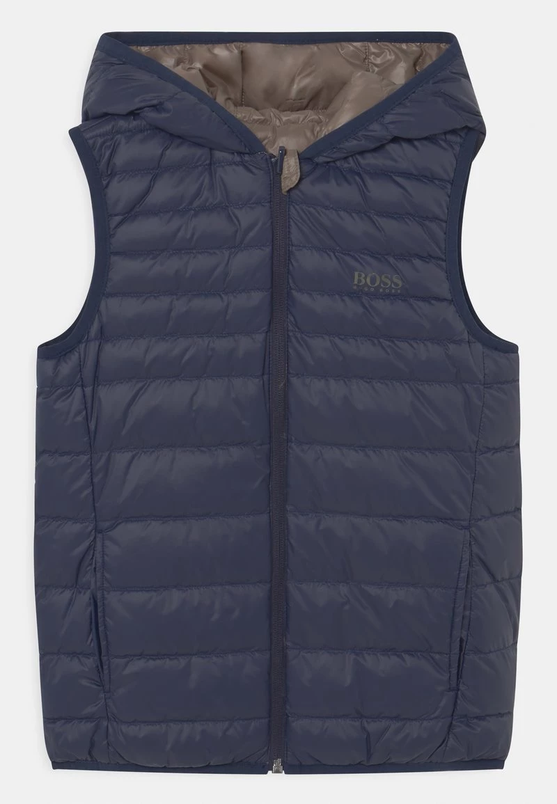 BOSS Kidswear REVERSIBLE PUFFER SLEEVELESS Veste Sans Manches Dark Blue/khaki Enfant 3 BOSS Kidswear REVERSIBLE PUFFER SLEEVELESS Veste Sans Manches Dark Blue/khaki Enfant