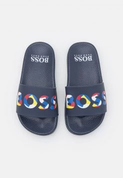 BOSS Kidswear AQUA SLIDES Mules Navy Enfant -BOSS Soldes Magasin d626e5136a194aab90c5affd2becdb1c