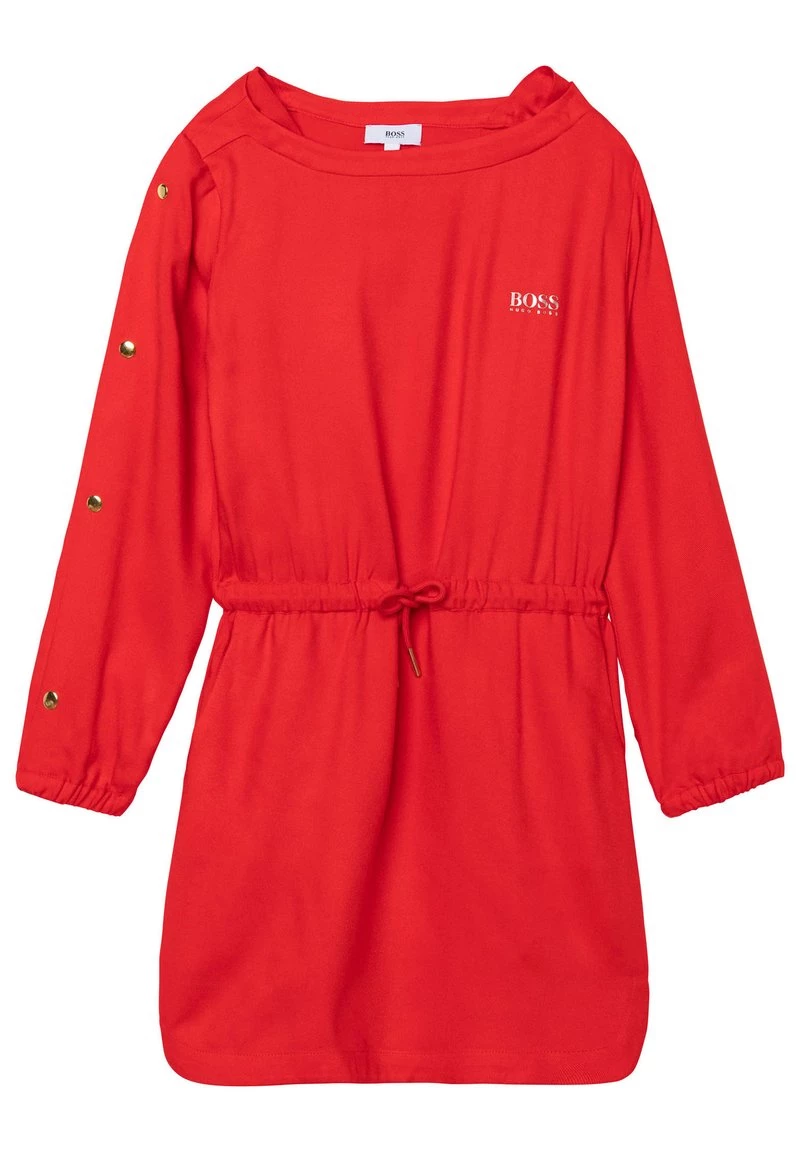 BOSS Kidswear MANCHES LONGUES Robe De Jour Rouge Orange Enfant 4 BOSS Kidswear MANCHES LONGUES Robe De Jour Rouge Orange Enfant – Image 2