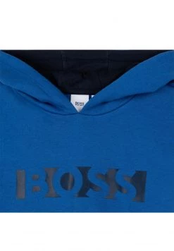 BOSS Kidswear Enfant SWEAT MOLLETONNÉ À CAPUCHE Sweat à Capuche Bleu Royal -BOSS Soldes Magasin f12c5a964f92423a956b251cfe29f5de