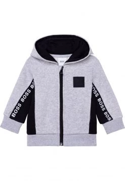 BOSS Kidswear Enfant ZIPPÉ À CAPUCHE Gilet Gris Chine